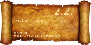 Lutter Lajos névjegykártya